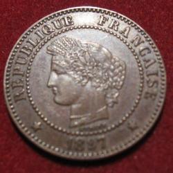 FRANCE piece de 2 centimes CERES 1897 A TTB