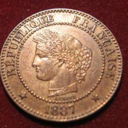 FRANCE piece de 2 centimes "CERES" 1887 A TTB