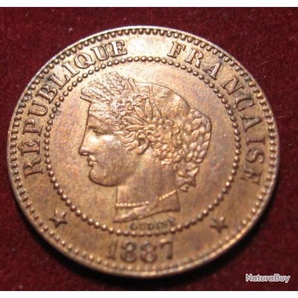 FRANCE piece de 2 centimes "CERES" 1887 A TTB