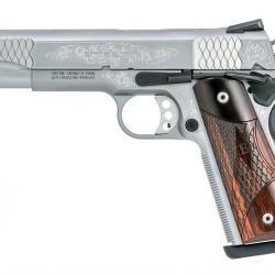 Pistolet Smith et Wesson 1911 E Series gravé calibre 45ACP