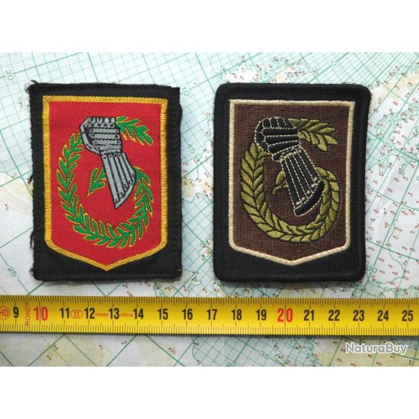 6 BRIGADE DIVISION BLINDEE LEGERE / 2 PATCHS :  1 COULEUR / 1 BASSE VISIBILITE