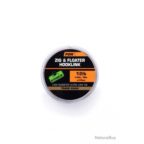 Nylon Fox Edges(TM) Zig & Floater Hooklink 15Lb - 0.30Mm X100M