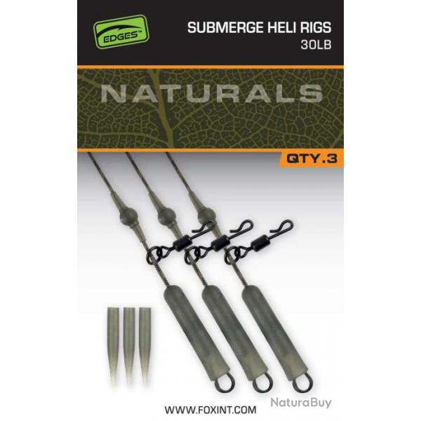 Montage Fox Naturals Submerged Heli Rigs 40Lb X 3