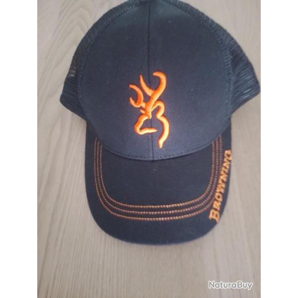 Casquette Browning noire logo orange