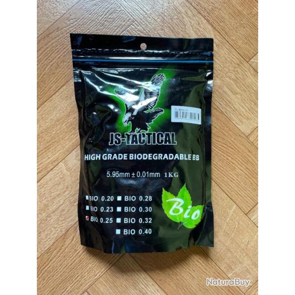 Billes BIO Blanches 0,25g  1 Kg  JS-TACTICAL + BB Loader 90 billes *OFFERT*