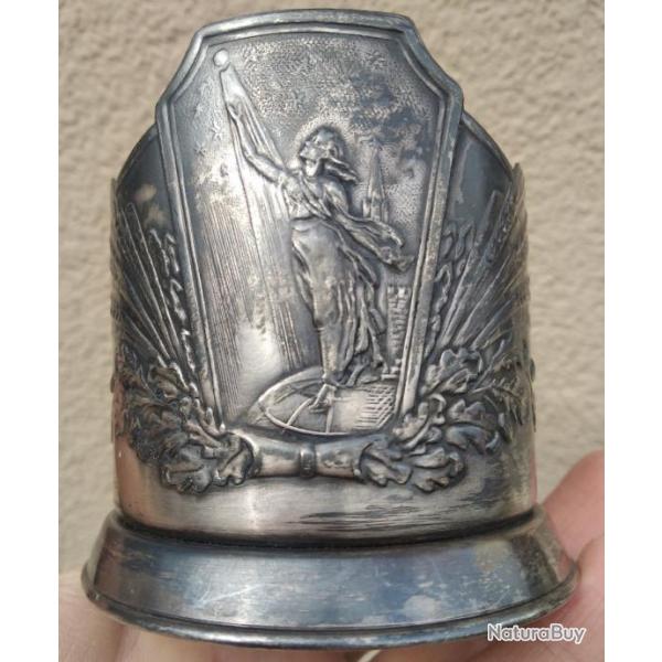 SOUS VERRE EN MTAL ARGENT LOURD FABRIQU EN URSS CCCP 1960