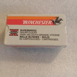 Cartouches Winchester 22 short HV