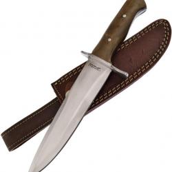 Couteau de Chasse Frost Cutlery Colorado Hunt Master Manche Bois Lame Acier Inox Etui Cuir FCW1011DW