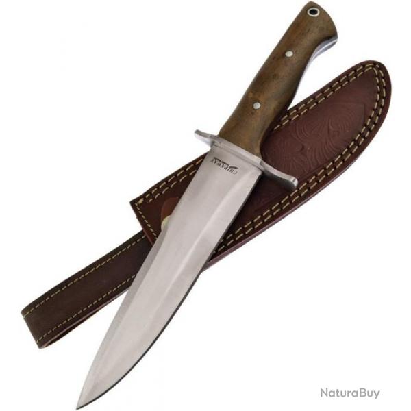 Couteau de Chasse Frost Cutlery Colorado Hunt Master Manche Bois Lame Acier Inox Etui Cuir FCW1011DW