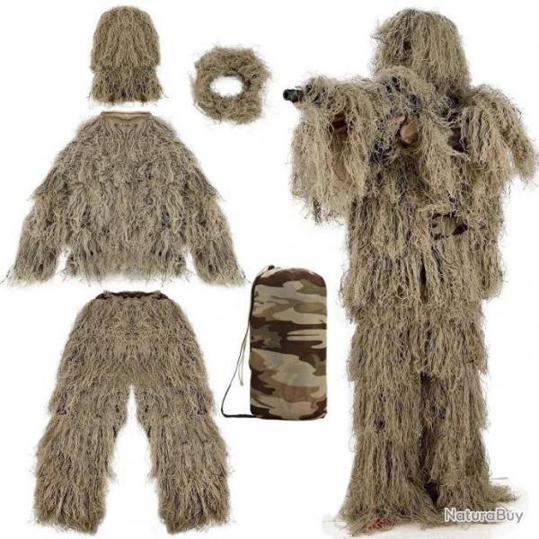 Vtements de Camouflage Tenue  Chasse Jeu de Guerre Fort Tactique 5 pices Vtements Dsert