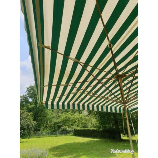 Grand parasol forain rectangle 400 X 300 cm hauteur rglable 280 cm avec armature tlescopique