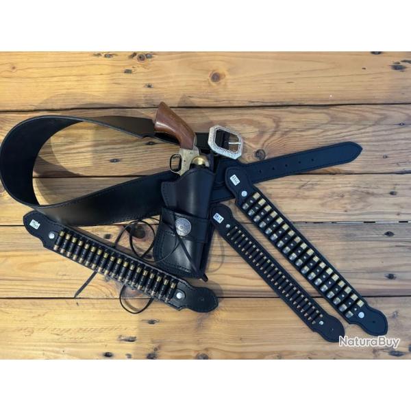 ceinturon et holster en cuir
