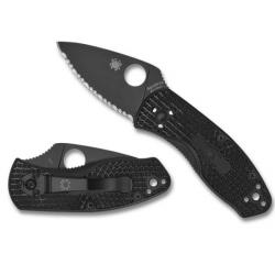 C148SBBK Couteau pliant Spyderco Ambitious tout noir dentée