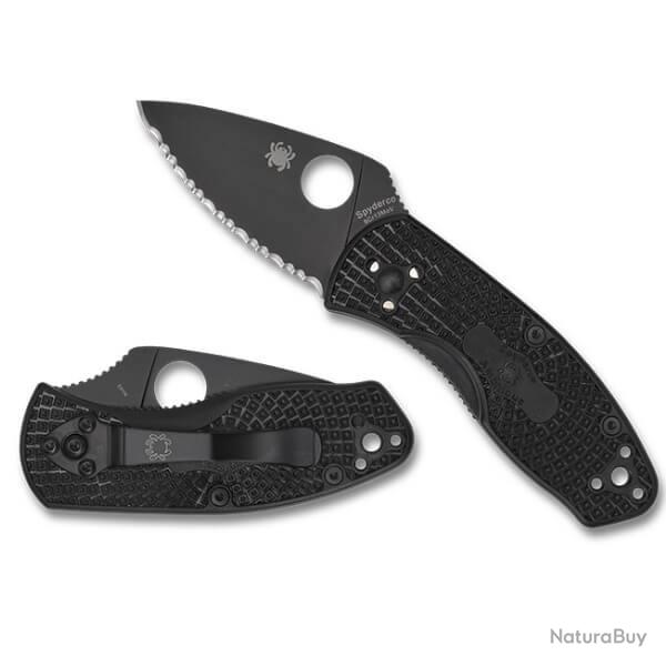 C148SBBK Couteau pliant Spyderco Ambitious tout noir dente