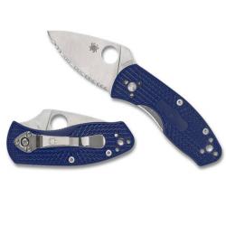 C148SBL Couteau pliant Spyderco Ambitious Bleu denté