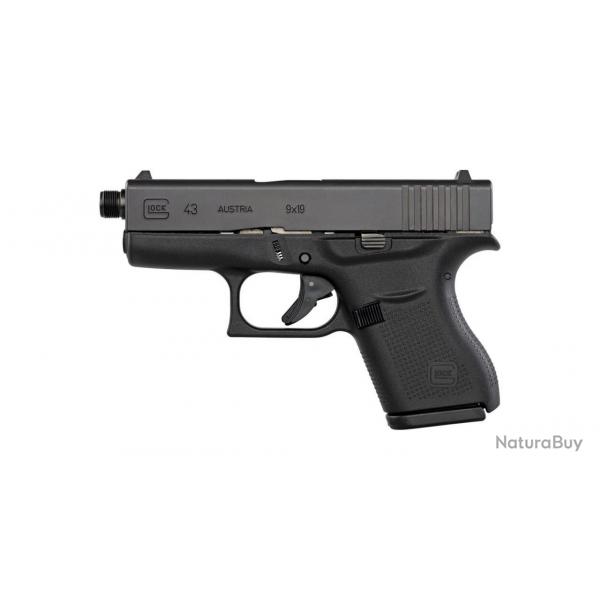 PISTOLET GLOCK 43 SUBCOMPACT SLIM CAL.9X19 FILET - CATEGORIE B