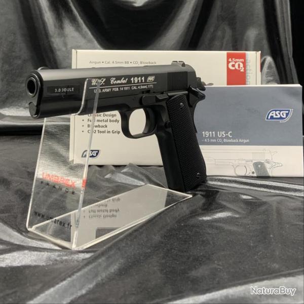 PISTOLET Colt 1911 US - CO2 4.5mm - Billes acier