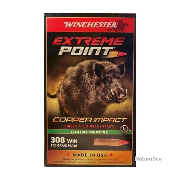 MUNITIONS WINCHESTER CAL.308WIN EXTREME POINT COPPER IMPACT 9.7G 150GR