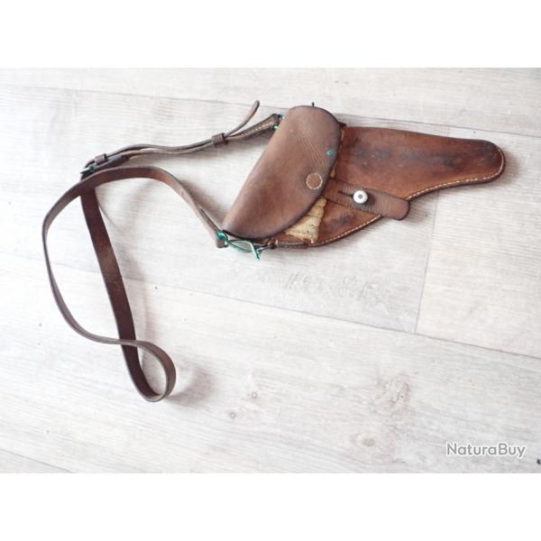 Holster, tui + bretelle pour revolver 1882 ou 1882/28. Rglementaire suisse.