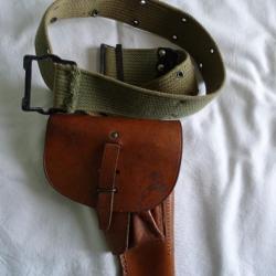 Etui cuir Mac 50 avec ceinturon TAP armée française Indochine / Algérie