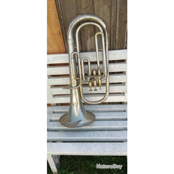 Saxhorn Euphonium Couesnon Paris dbut XXme en laiton argent  restaurer