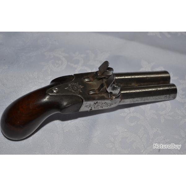 PISTOLET DE CAROSSE DOUBLE CANON JOLIS CROSSE