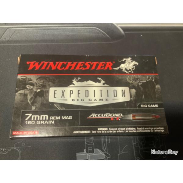 Cartouches Winchester 7 RM ACCUBOND CT 160 gr