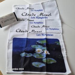 Torchon nid d'abeille Claude Monet "NYMPHEAS" n° 1