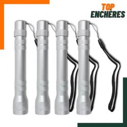 TOP ENCHERE SANS PRIX DE RESERVE : Lot de 4 lampes torches led aluminium