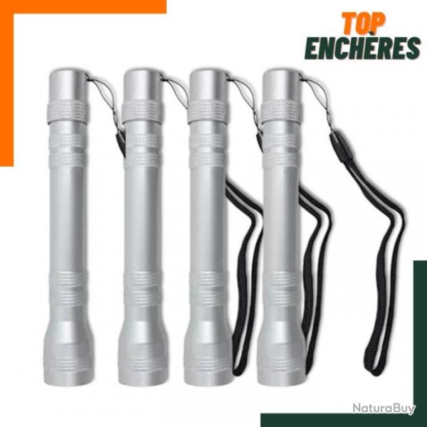 TOP ENCHERE SANS PRIX DE RESERVE : Lot de 4 lampes torches led aluminium