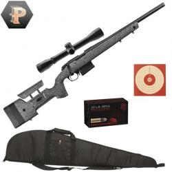 Carabine Bergara B14-R Trainer Steel Cal.22LR canon de 46cm fileté + lunette 4x32 + Fourreau + 50 Mu