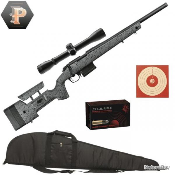 Carabine Bergara B14-R Trainer Steel Cal.22LR canon de 46cm filet + lunette 4x32 + Fourreau + 50 Mu