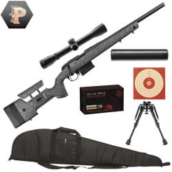 Carabine Bergara B14-R Trainer Steel Cal.22LR canon de 46cm fileté + lunette 4x32 + Bipied + silenci