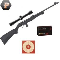 Pack Tireur Carabine ROSSI 8122 Cal.22LR + Lunette 4x32 + Mun + Cibles