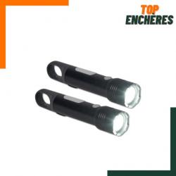 TOP ENCHERES SANS PRIX DE RESERVE : Lot de 2 lampes torches 260LM - Lentilles colorées incluses