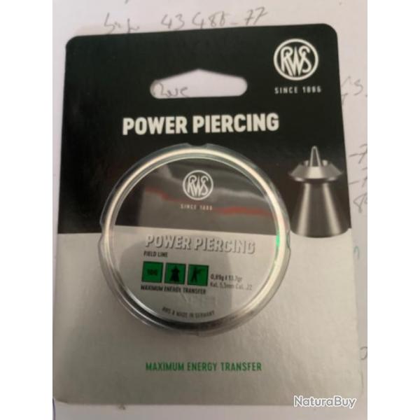 Plomb 5,5 RWS Power piercing pour nuisibles