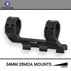 Supports 20MOA adaptés aux tubes de 34 mm