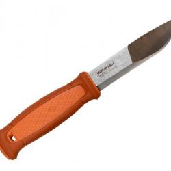 BEL1357 POIGNARD MORAKNIV KANSBOL LAME INOX 11CM LANCHE GOMME ORANGE ETUI BURNT ORANGE NEUF