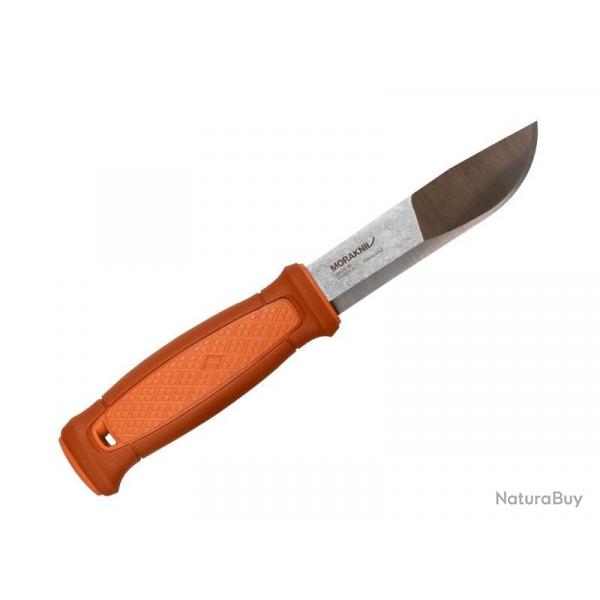 BEL1357 POIGNARD MORAKNIV KANSBOL LAME INOX 11CM LANCHE GOMME ORANGE ETUI BURNT ORANGE NEUF