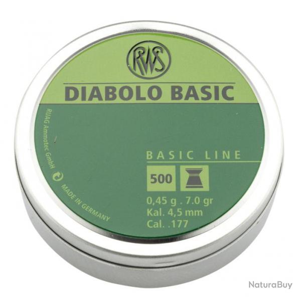 Boite de 500 plombs RWS diabolo basic - cal. 4. 5