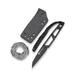 Couteau de Cou Sencut TEXO Black Lame Tanto Reverse Acier 9Cr18MoV Etui Kydex S230951