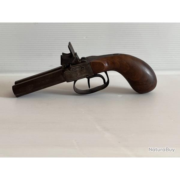 Pistolet de poche  2 coups Canon Double Circa 1840