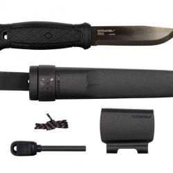 BEL1362 POIGNARD MORAKNIV GARBERG LAME NOIRE ACIER CARBONE + KIT DE SURVIE NEUF