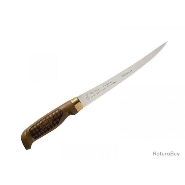 BEL1368 POIGNARD MARTTIINI SUPERFLEX LAME  FILETS FLEXIBLE 19CM INOX MANCHE BOULEAU + ETUI NEUF