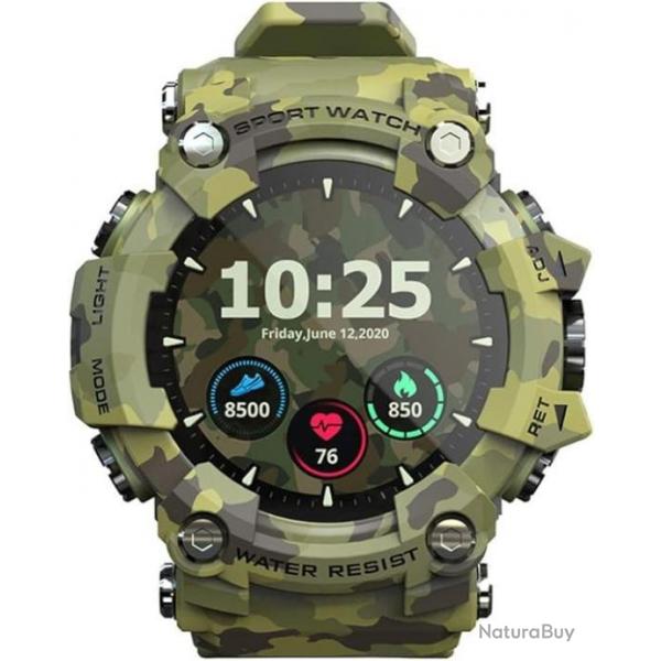 Montres Multifonctions tanche Sommeil/Moniteur H Appel SMS Rappel pour la Course Equitation Camo