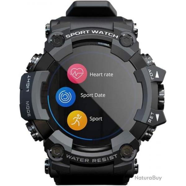 Montres Multifonctions tanche Sommeil/Moniteur H Appel SMS Rappel pour la Course Equitation Noir