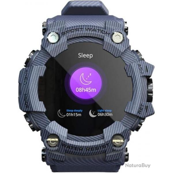 Montres Multifonctions tanche Sommeil/Moniteur H Appel SMS Rappel pour la Course Equitation Bleu