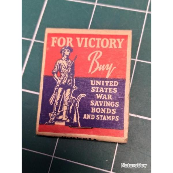 FOR VICTORY BOITE D'ALLUMETTES WW2 39/45