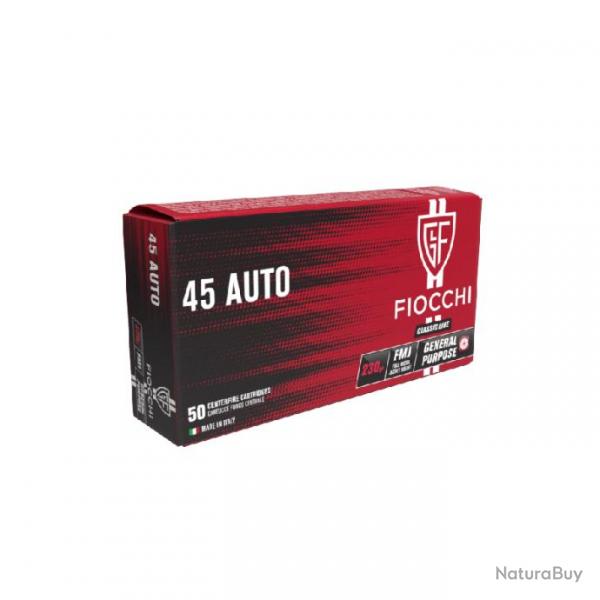 50 munitions FIOCCHI 45 ACP 230 grains FMJ