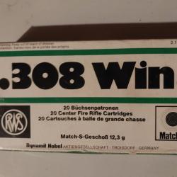 MUNITIONS ANCIENNES 308WIN 190GR MATCH-S